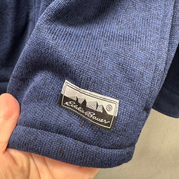 Eddie Bauer Shacket Mens Large Blue Sweater Fleece Shirt Jacket Snap Up NEW - Picture 5 of 8